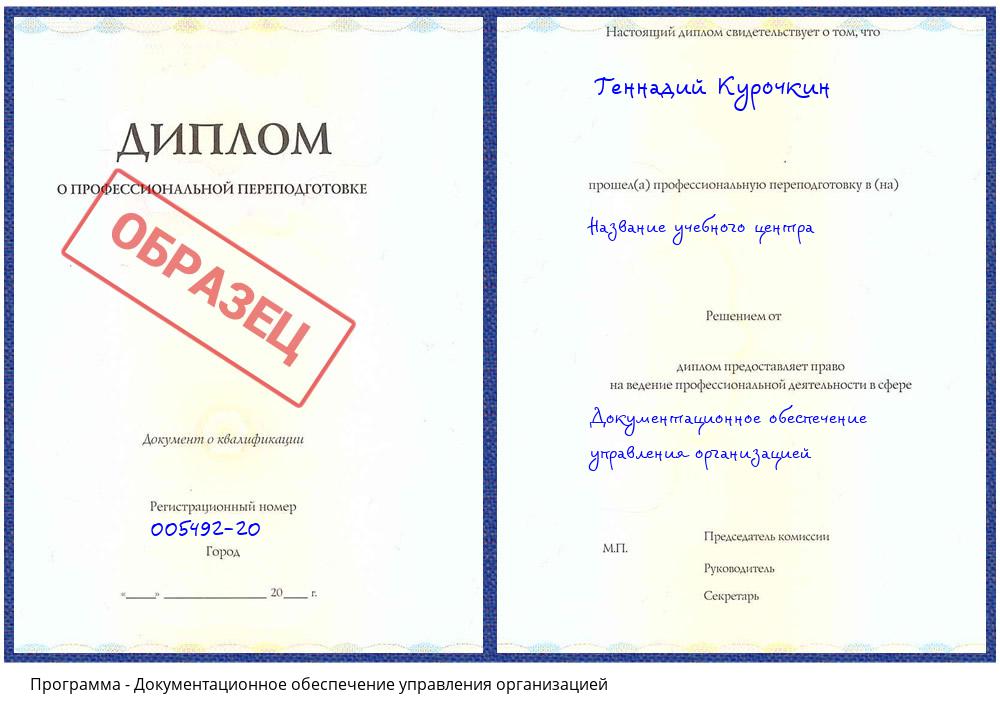 Документационное обеспечение управления организацией Георгиевск