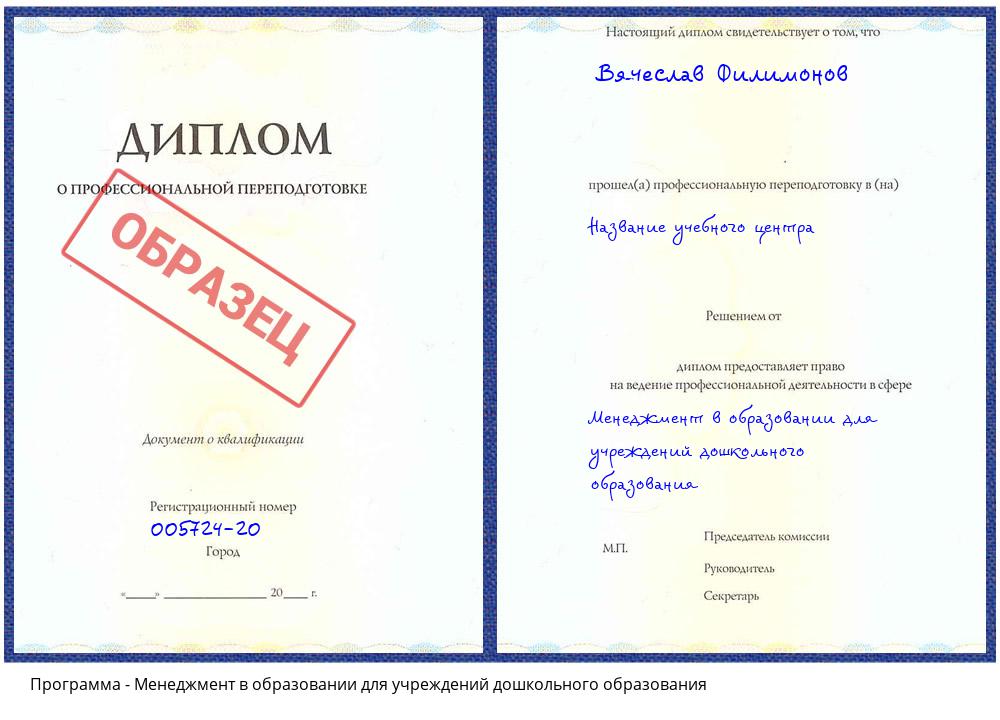 Менеджмент в образовании для учреждений дошкольного образования Георгиевск